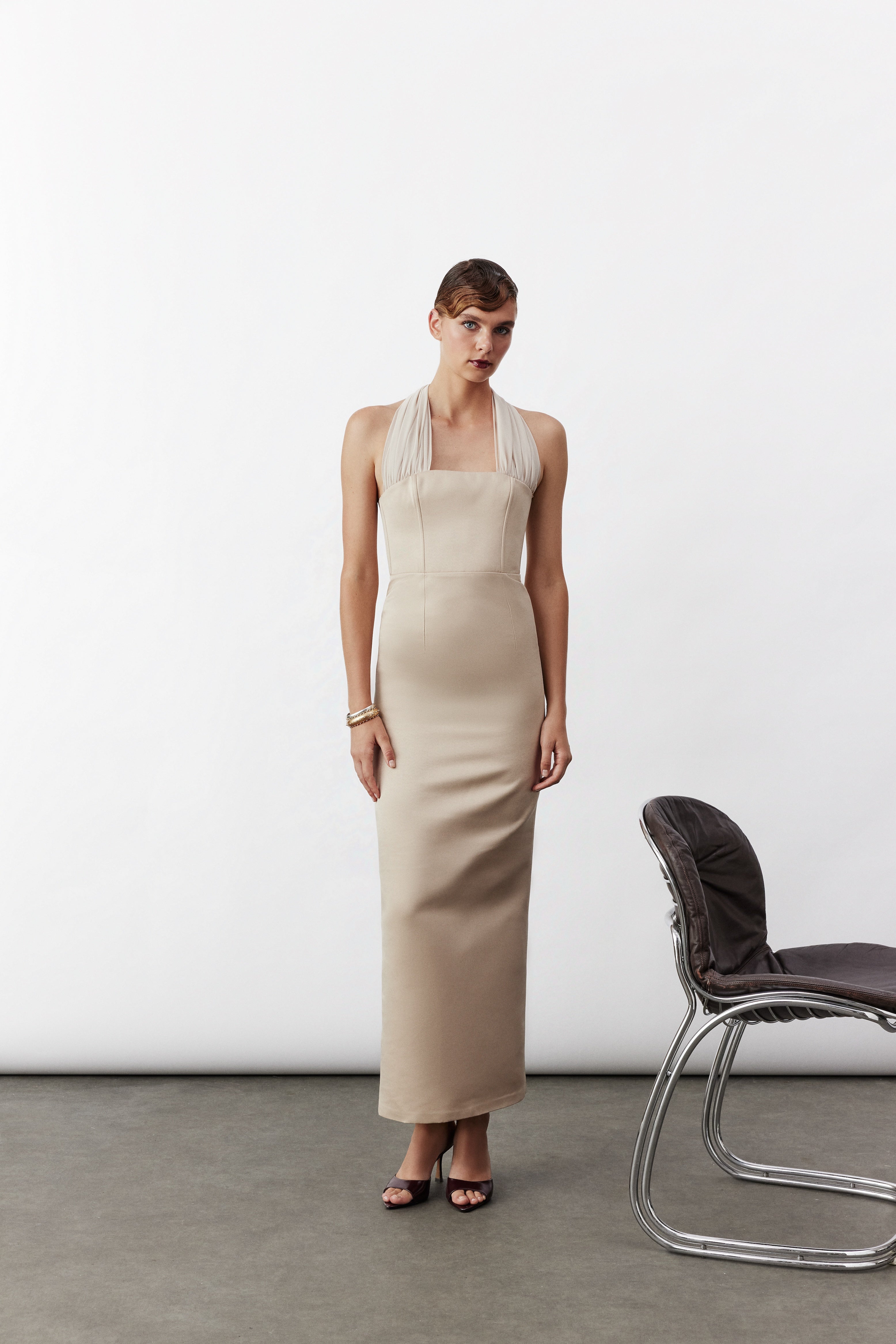 Clarine Long Dress in Cuban Sand  nazliceren