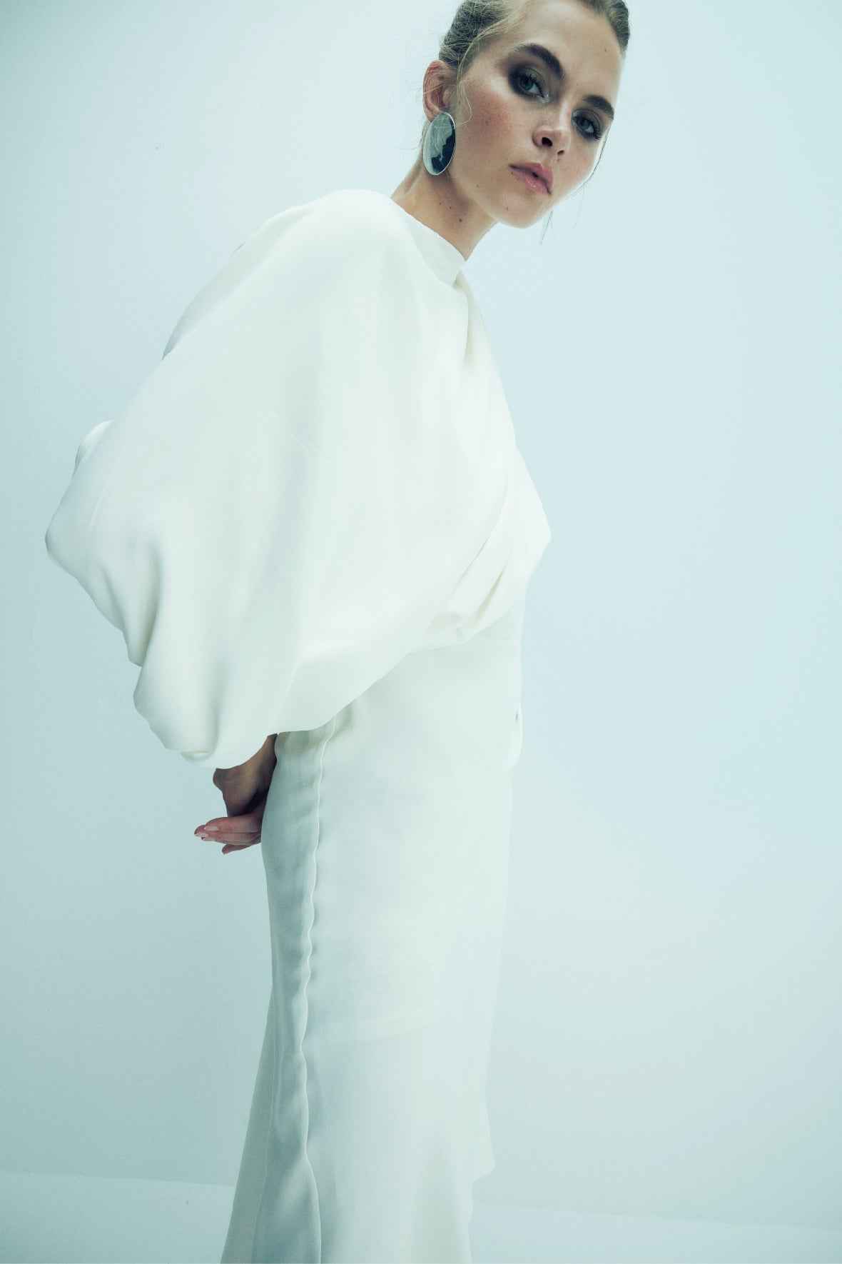 satin dress in white ceren ocak Ceren Ocak Satin Dress in White