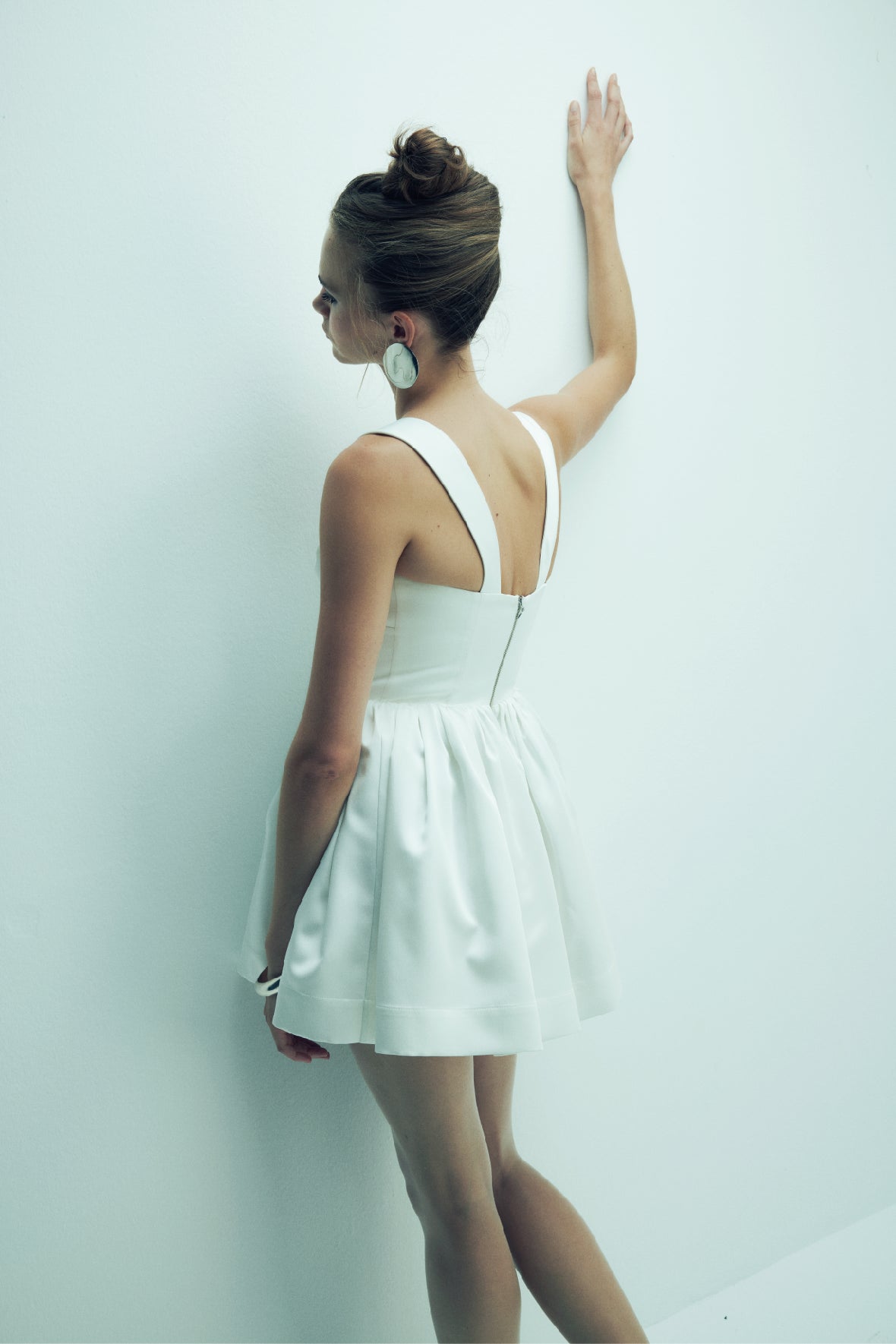 leanne satin mini dress Leanne Satin Mini Dress in Lily White – nazliceren