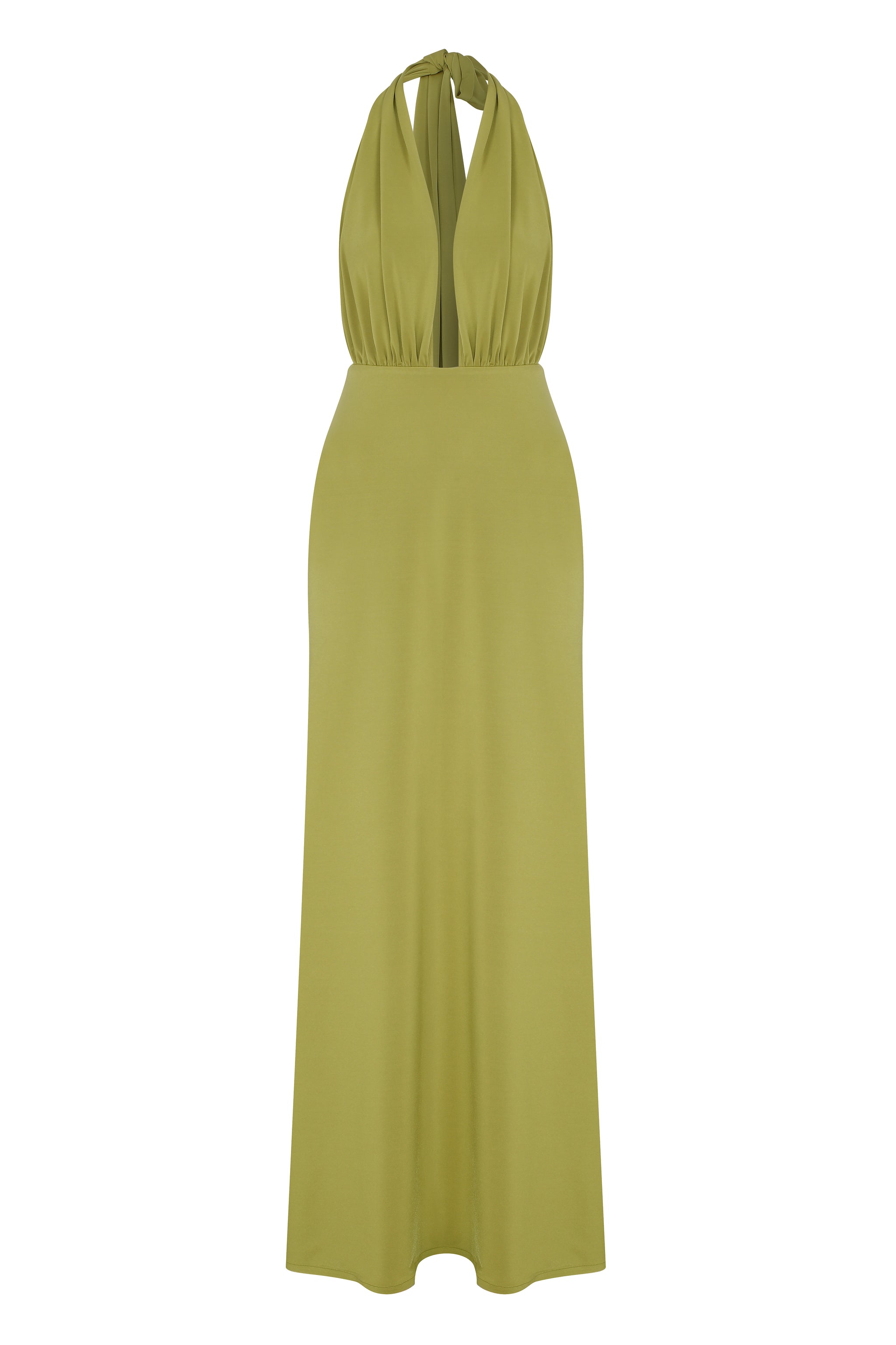 Ines Jersey Long Dress in Green Glow  nazliceren